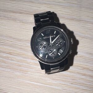 Michael Kors Silver and Black Chronograph Watch mk5158